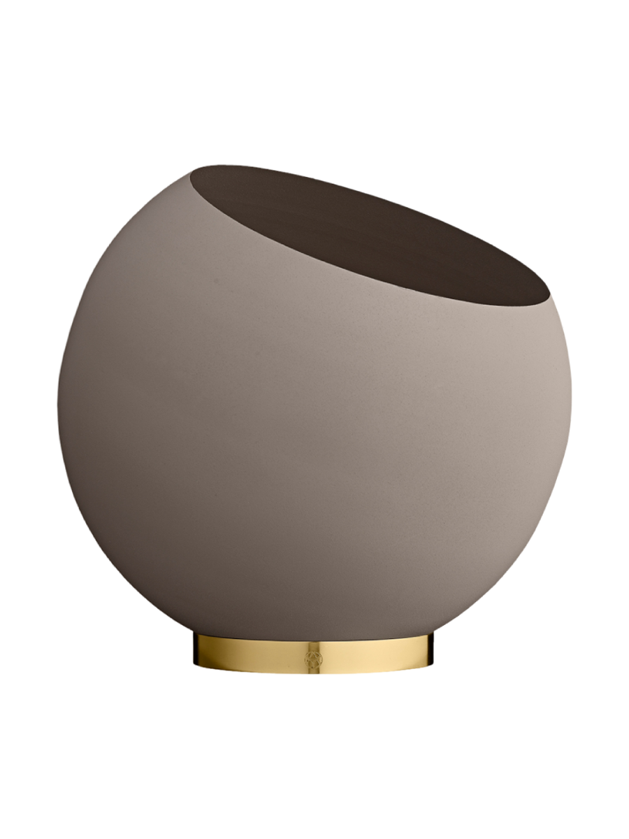 
Portavaso di design per interni/esterni „Globe“ Ø 37 x 32.3 cm, tortora/oro
