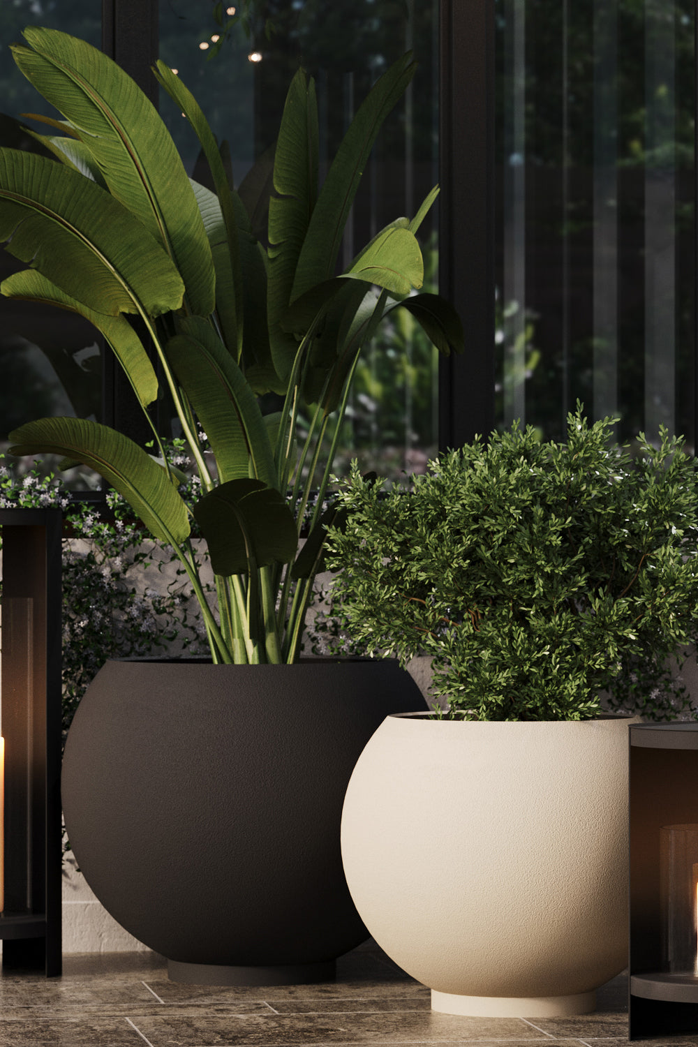 
Portavaso di design per interni/esterni „Globe“, nero - Ø 60 cm x 50 cm