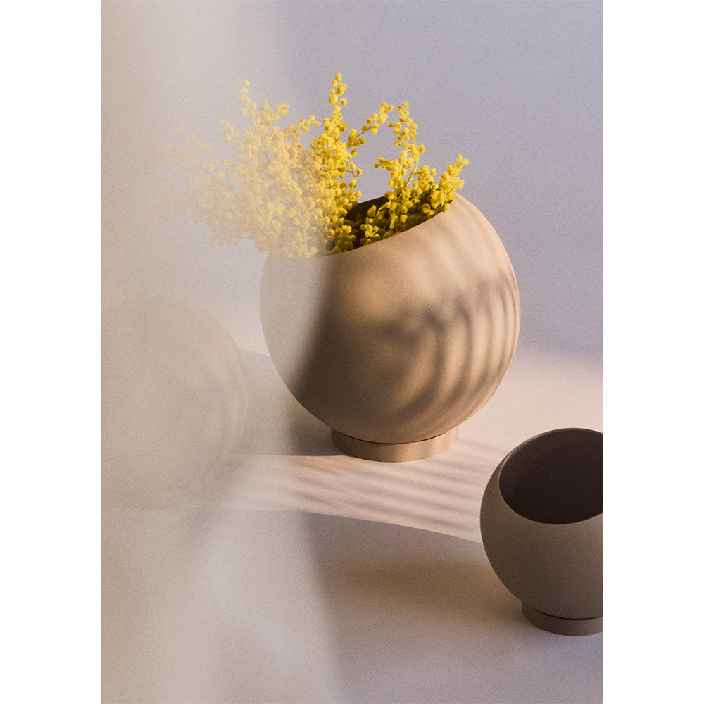 
Portavaso di design per interni/esterni „Globe“, tortora - Ø 30 cm x 26,6 cm