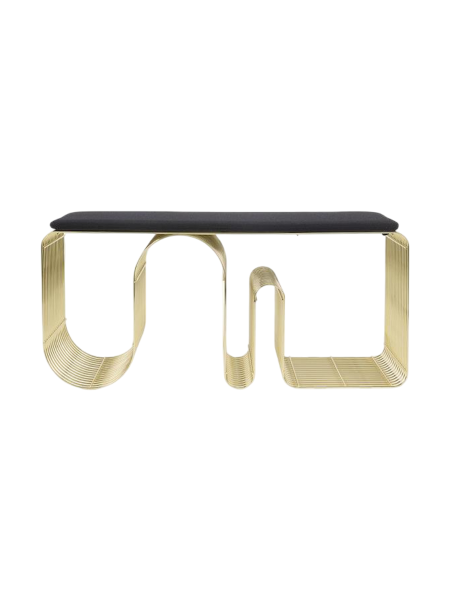 
Banc et étagère multifonctionnels « Curva » - Or