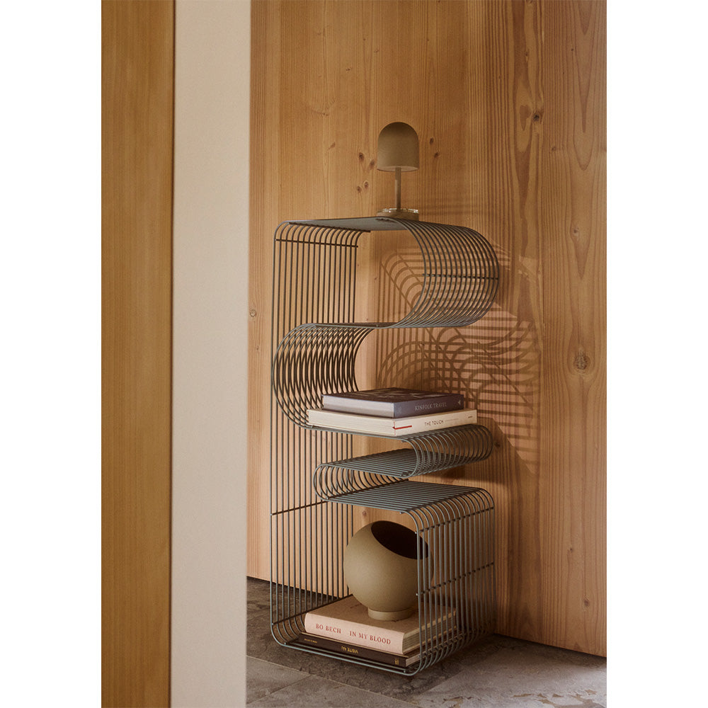 
Banc et étagère multifonctionnels « Curva » - Bleu Poussière