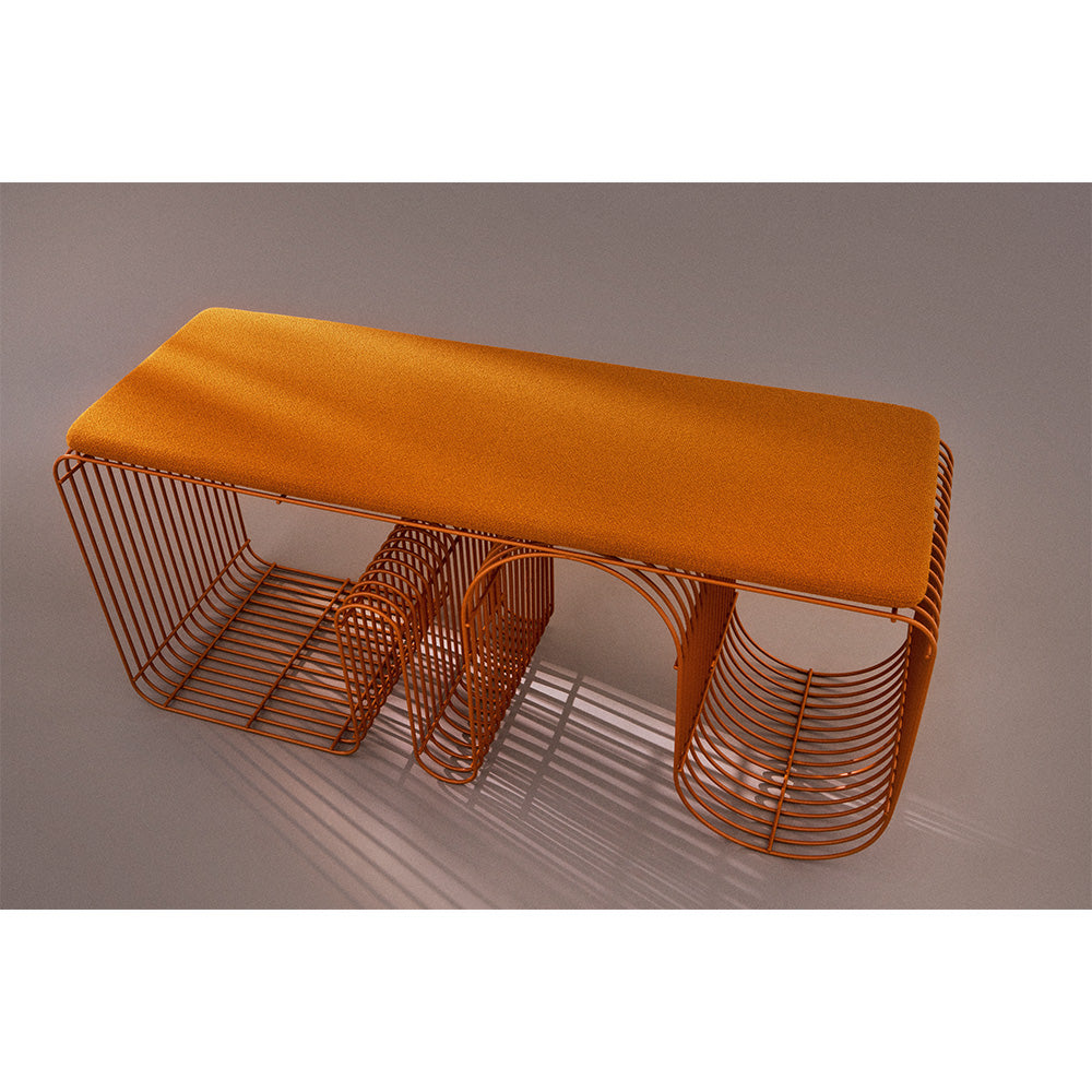 
Banc et étagère multifonctionnels « Curva » - Ambre