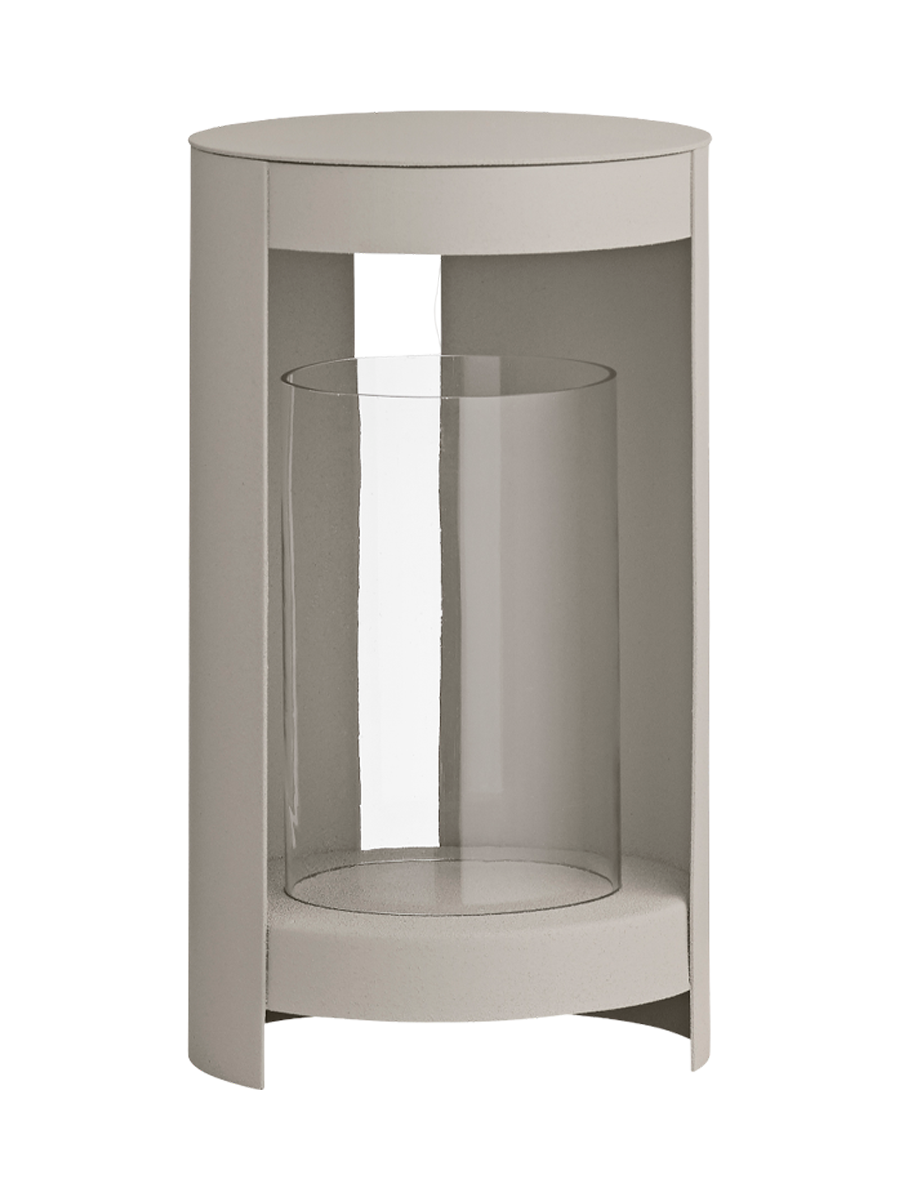 
"Ora" Designer Wind Lantern, Taupe - Small