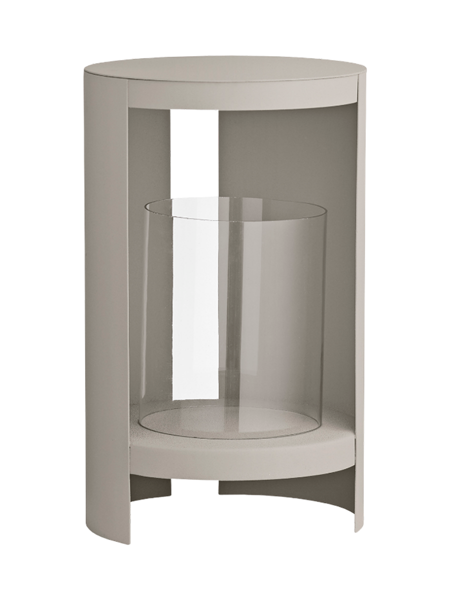 
"Ora" Designer Wind Lantern, Taupe - Medium