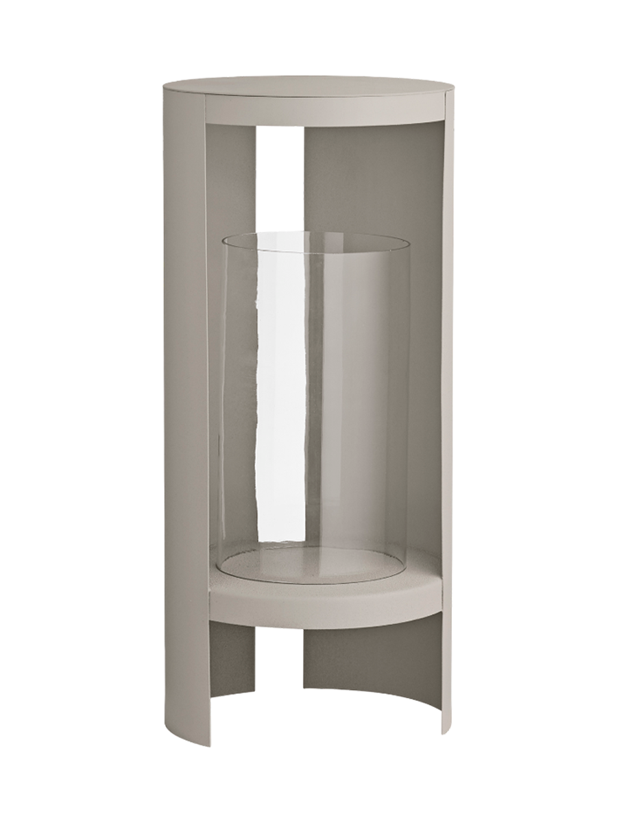 
"Ora" Designer Wind Lantern, Taupe - Large