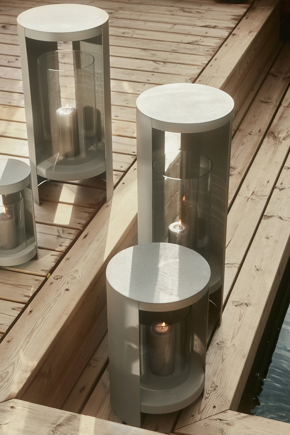 
"Ora" Designer Wind Lantern, Taupe - Extra large