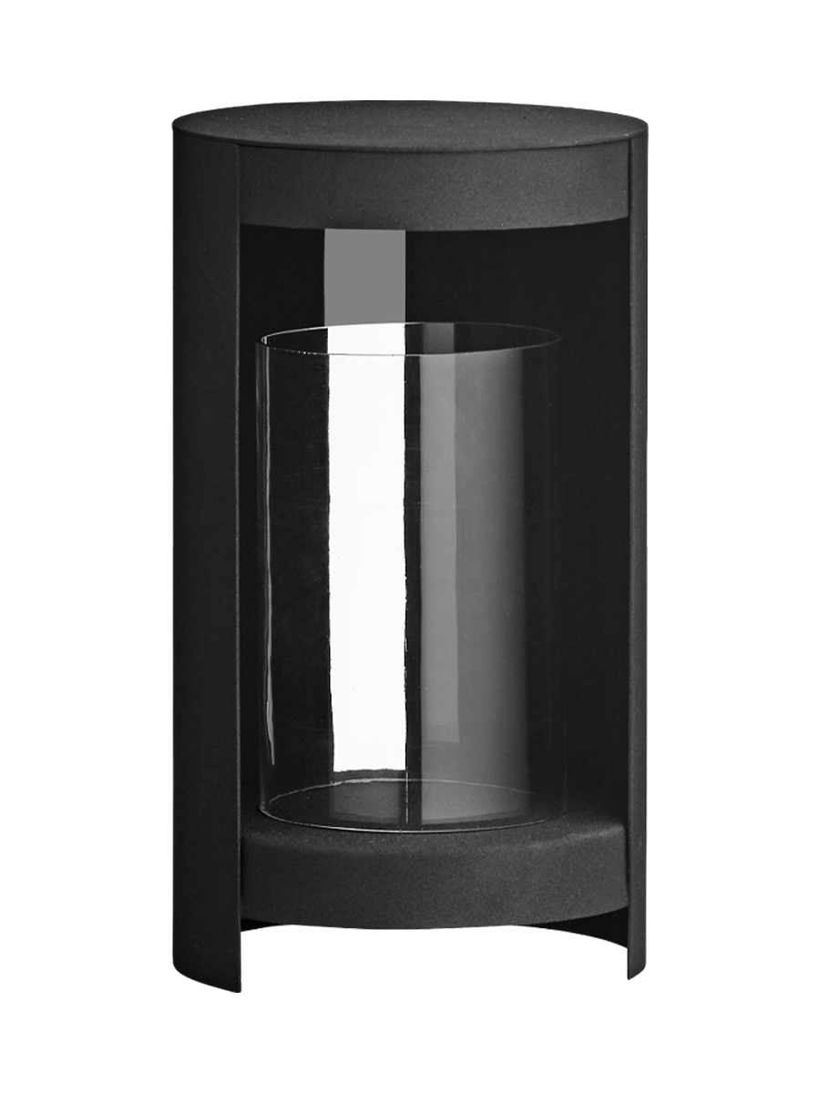 
"Ora" decorative hurricane lamp, black - Small