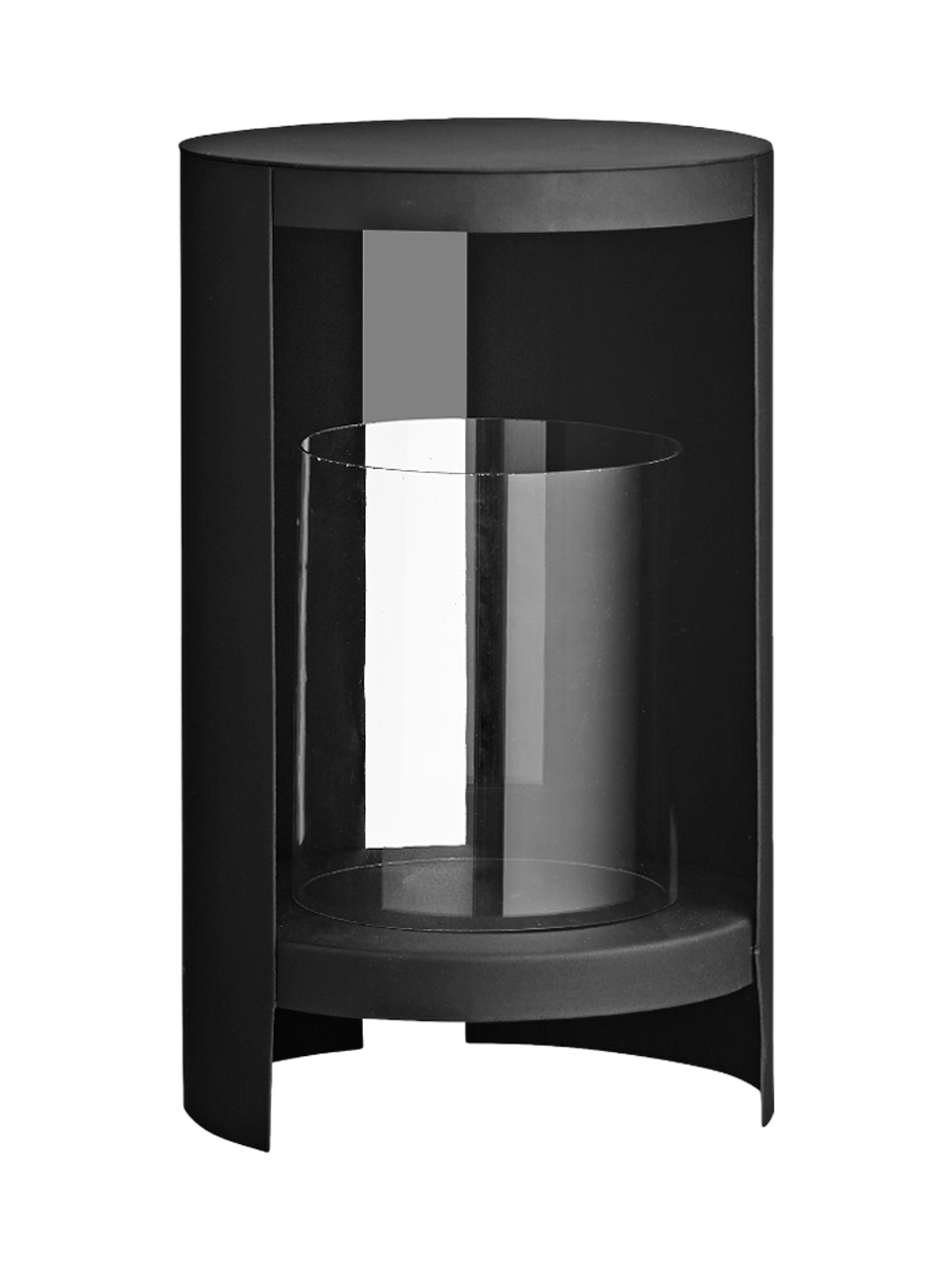 
"Ora" decorative hurricane lamp, black - Medium