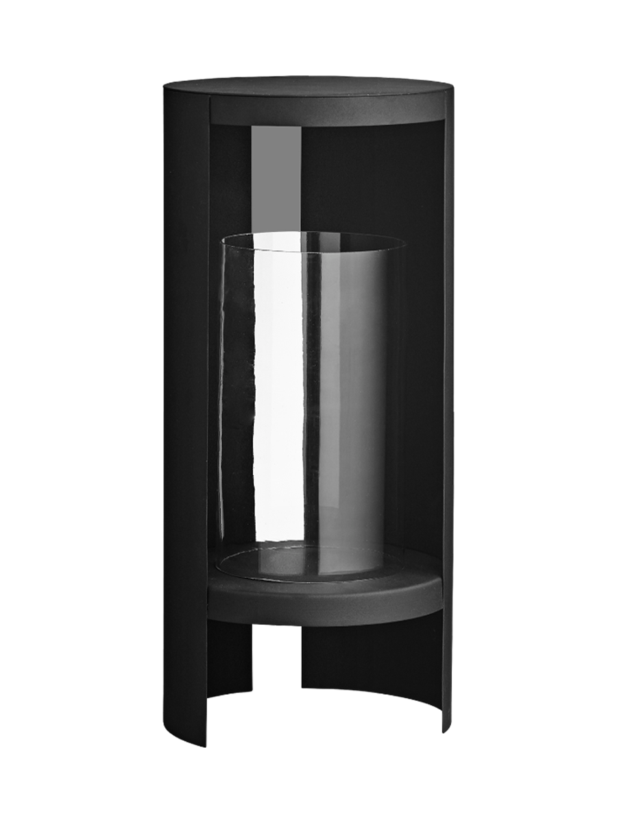 
"Ora" decorative hurricane lamp, black - Large