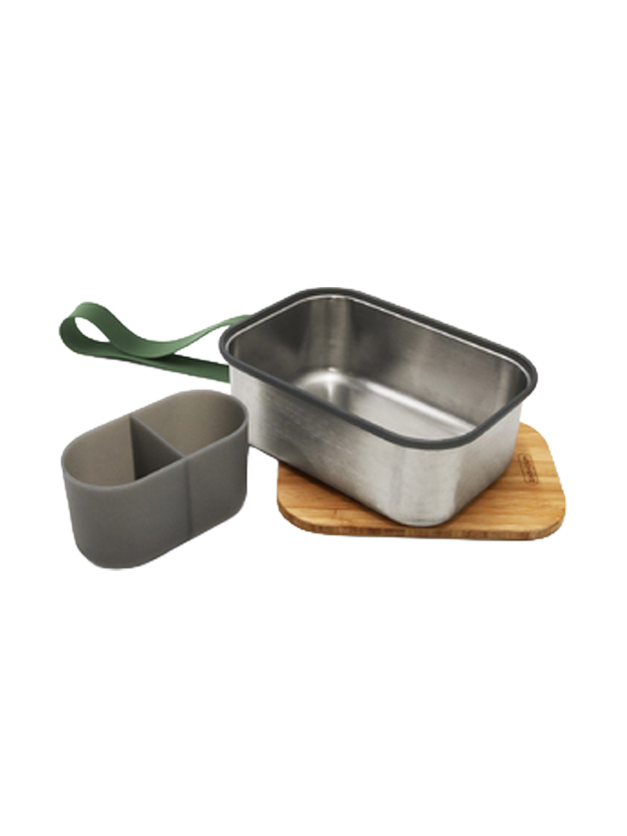 
Grande boîte à sandwichs Premium en acier inoxydable « Blum » 1250 ml - Vert olive