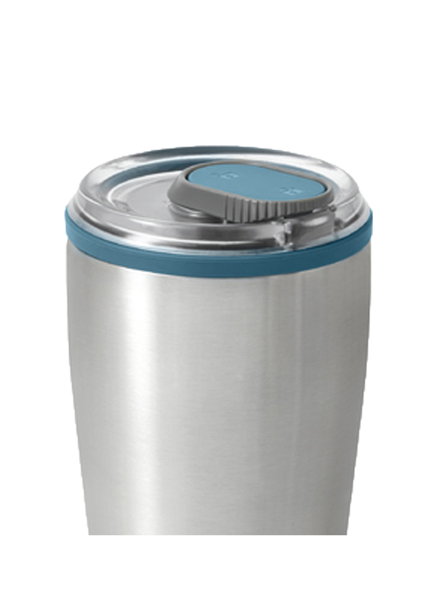 
Premium Travel Tumbler "Sinsy" 600 ml Stainless Steel - Petrol/Silver