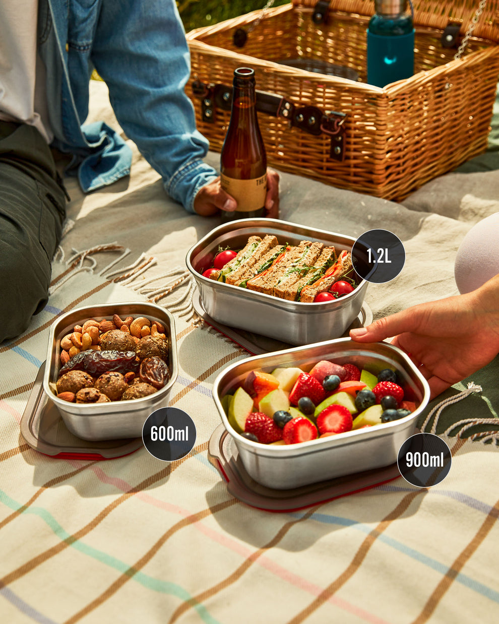 
Set of 3 Premium Multifunctional Food Boxes "Stellum", Assorted