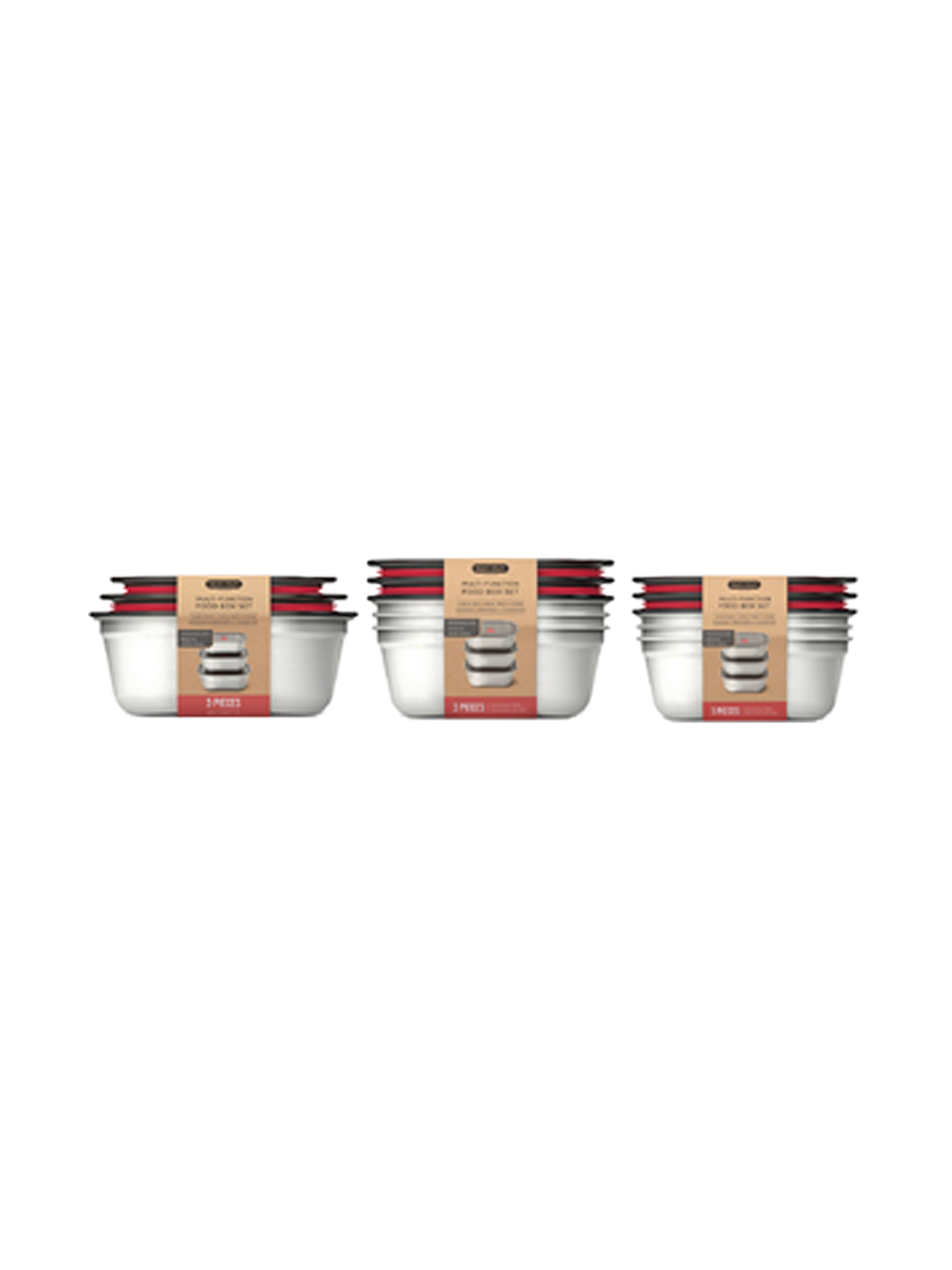 
Set of 3 Premium Multifunctional Food Containers "Stellum", 3 x 600 ml