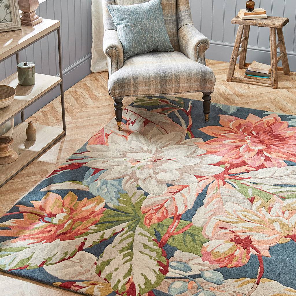 
Tapis design « Dahlia & Rosehip » – tufté main, 100 % pure laine vierge - 170 x 240 cm