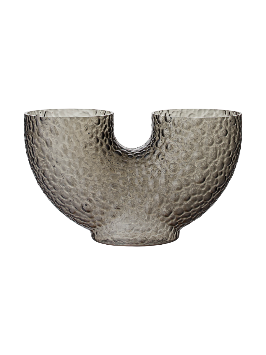 
Vaso di design „Aura low“ soffiato a bocca - Nero