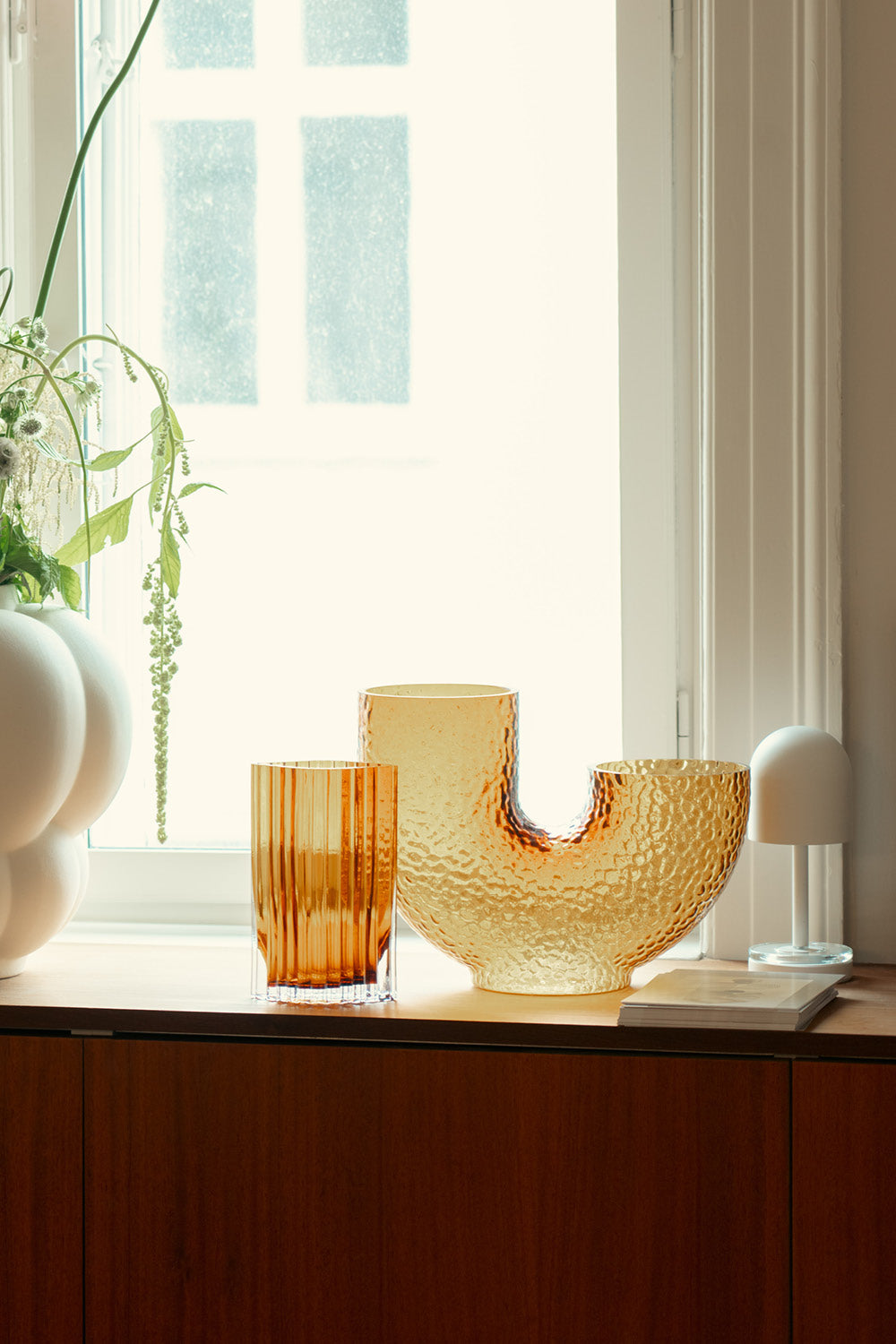 
Vaso di design „Aura medium“ soffiato a bocca - Ambra