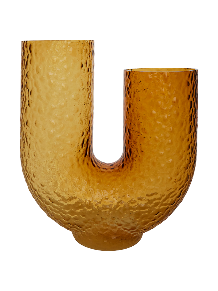 
Vaso di design „Aura high“ soffiato a bocca - Ambra