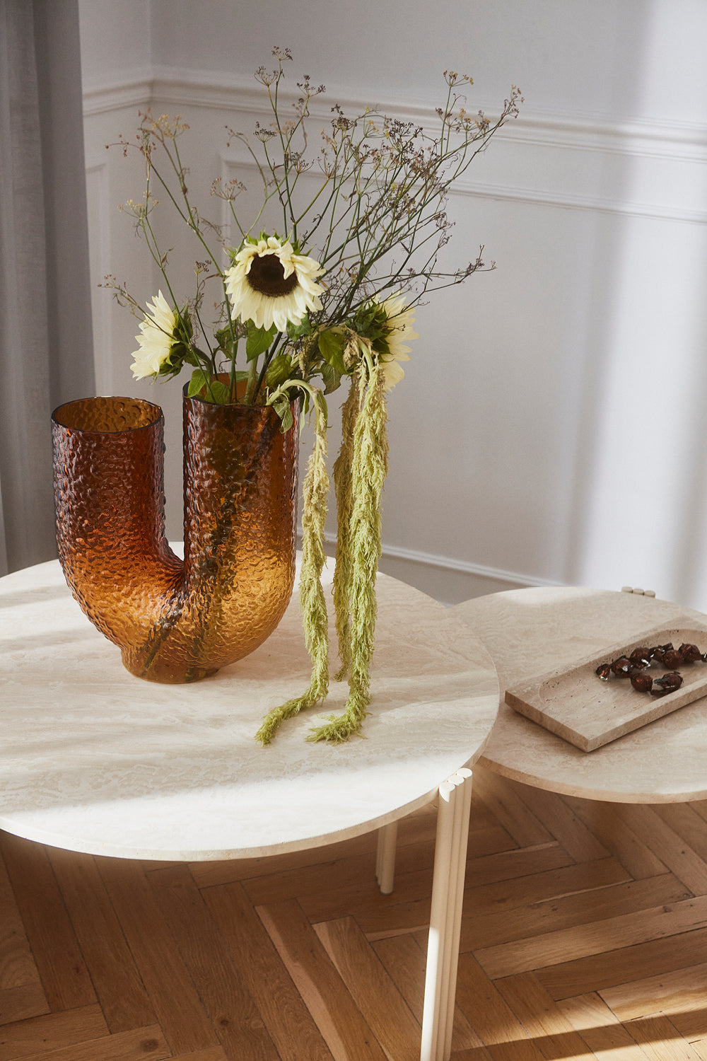 
Vaso di design „Aura high“ soffiato a bocca - Ambra