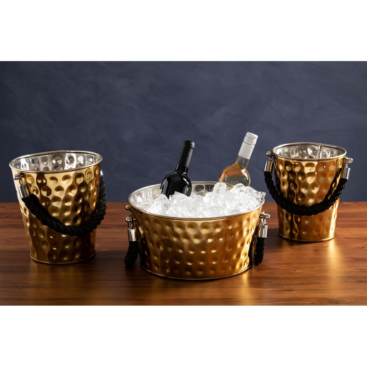 
"Miresa" stainless steel design bottle cooler - Gold / Large
