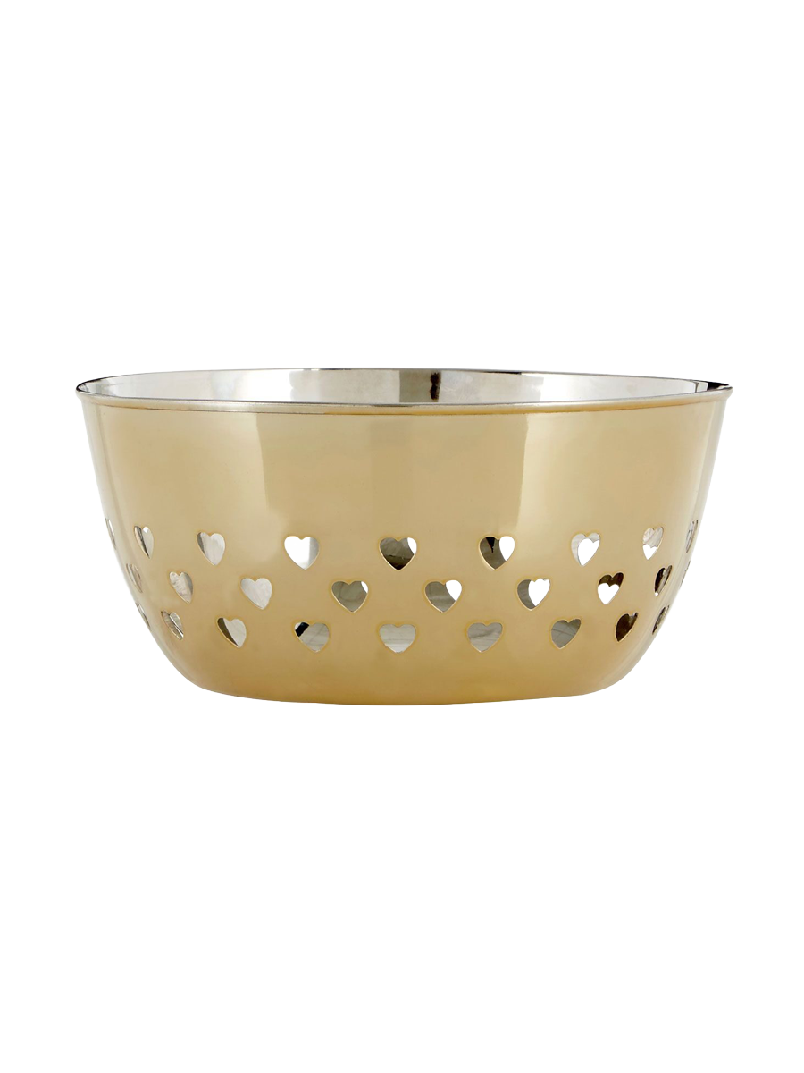 
"Hearts" Stainless Steel Bowl - Gold