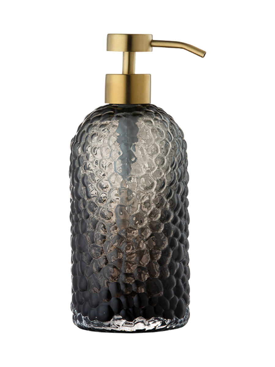 
Distributeur de savon design « Arura » Noir/Or - Moyen, Ø 7.8 x 16.2 cm