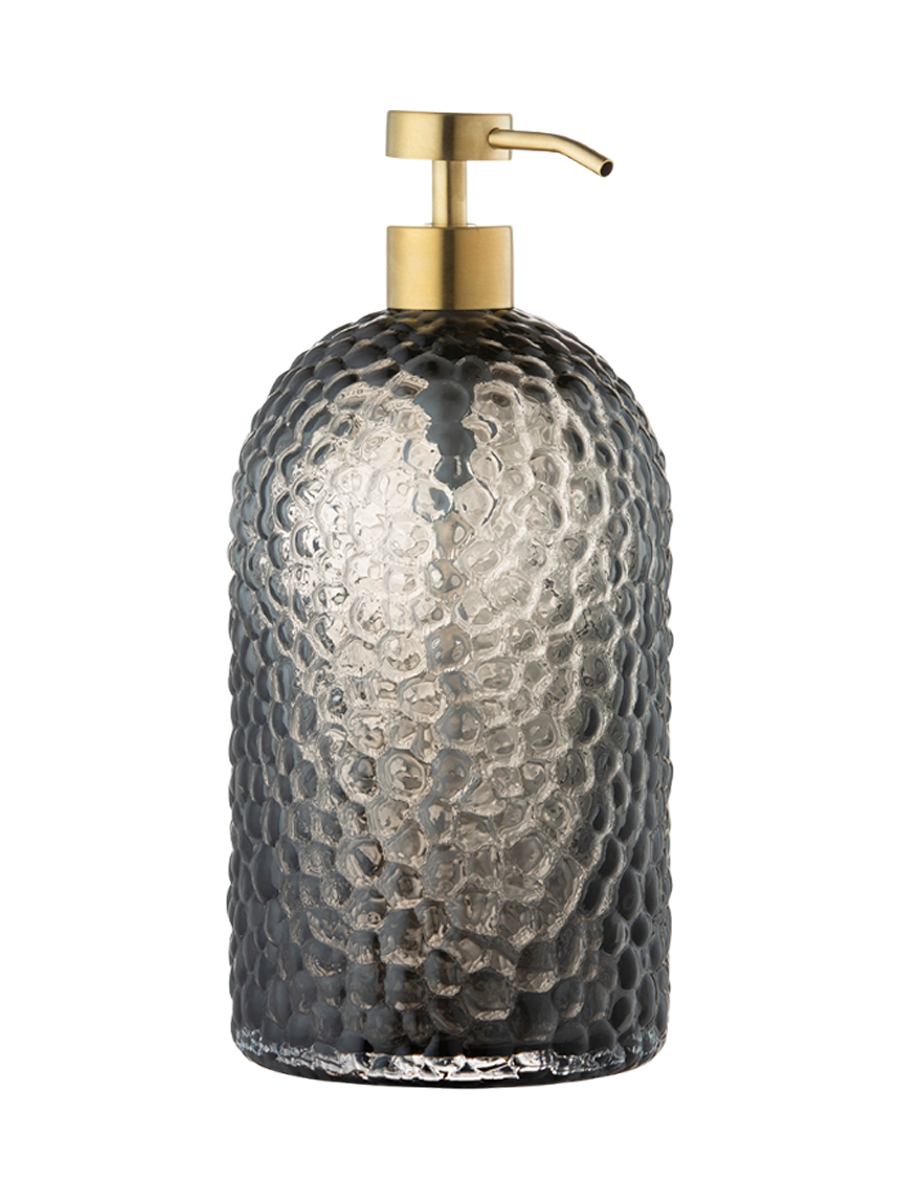 
Distributeur de savon design « Arura » Noir/Or - Grand, Ø 10,7 x 20 cm
