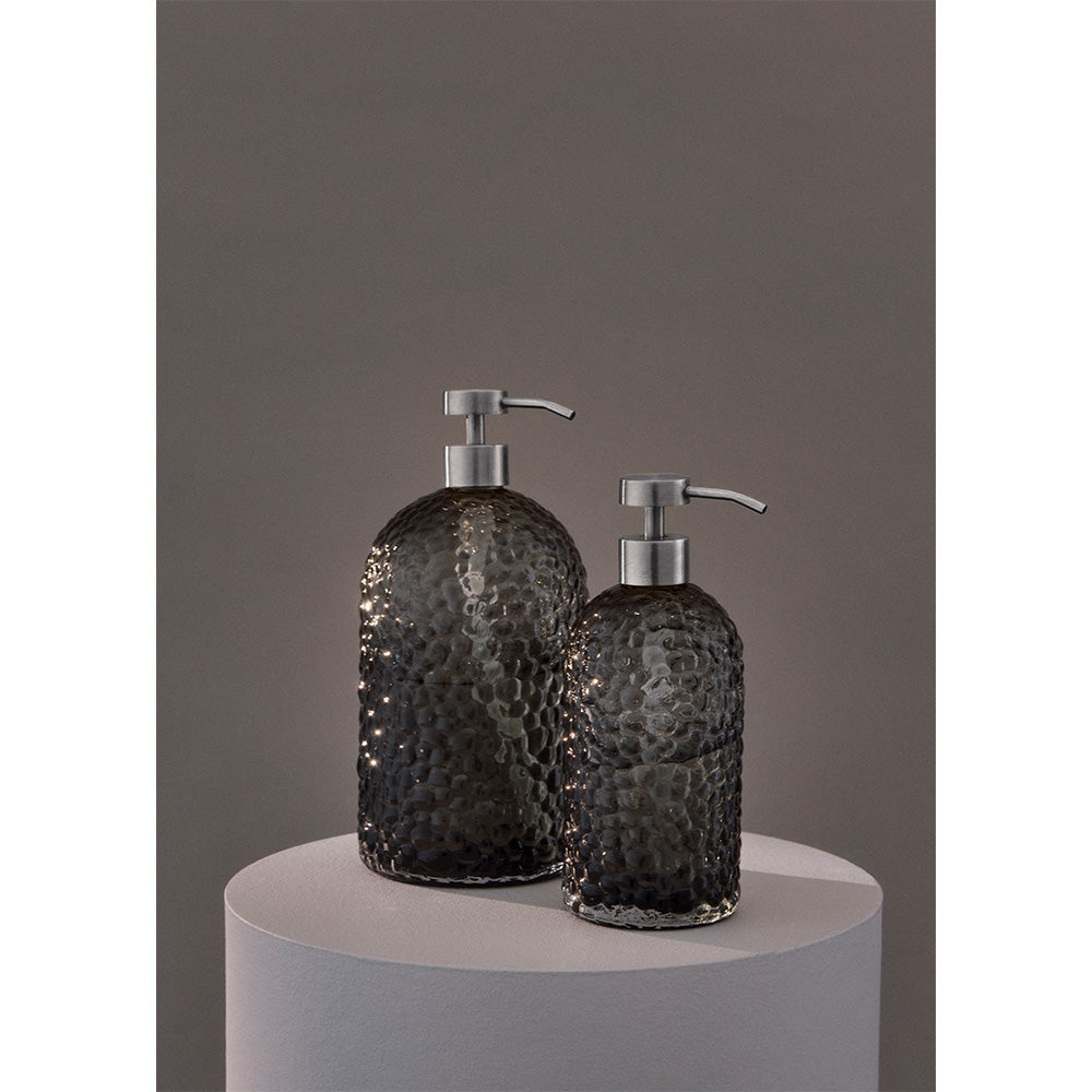
Distributeur de savon design « Arura » Noir/Argent - Moyenne, Ø 7,8 x 16,2 cm