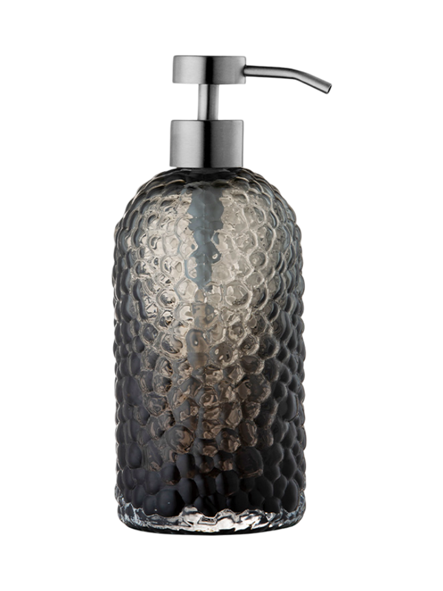 
Distributeur de savon design « Arura » Noir/Argent - Grand, Ø 10,7 x 20 cm