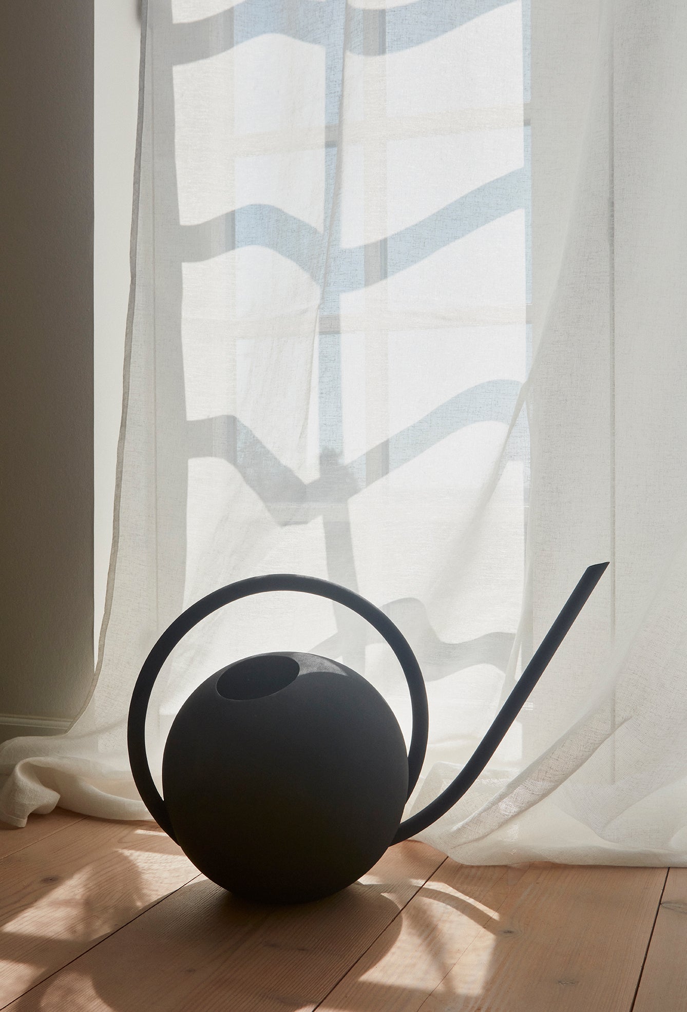
"Globe" designer watering can, stainless steel