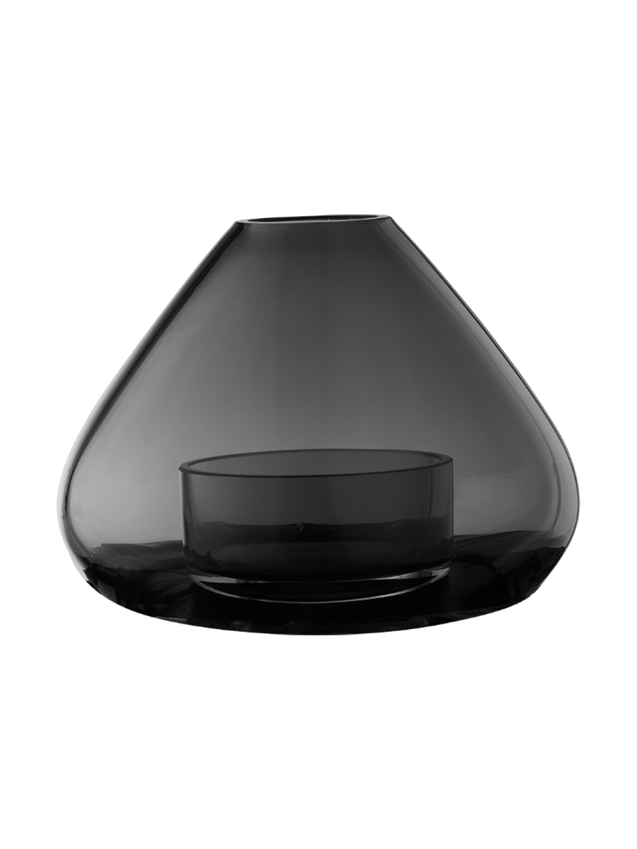 
Designer Vase & Hurricane Lamp "Uno" - Black - 14.5 x 11.5 cm diameter