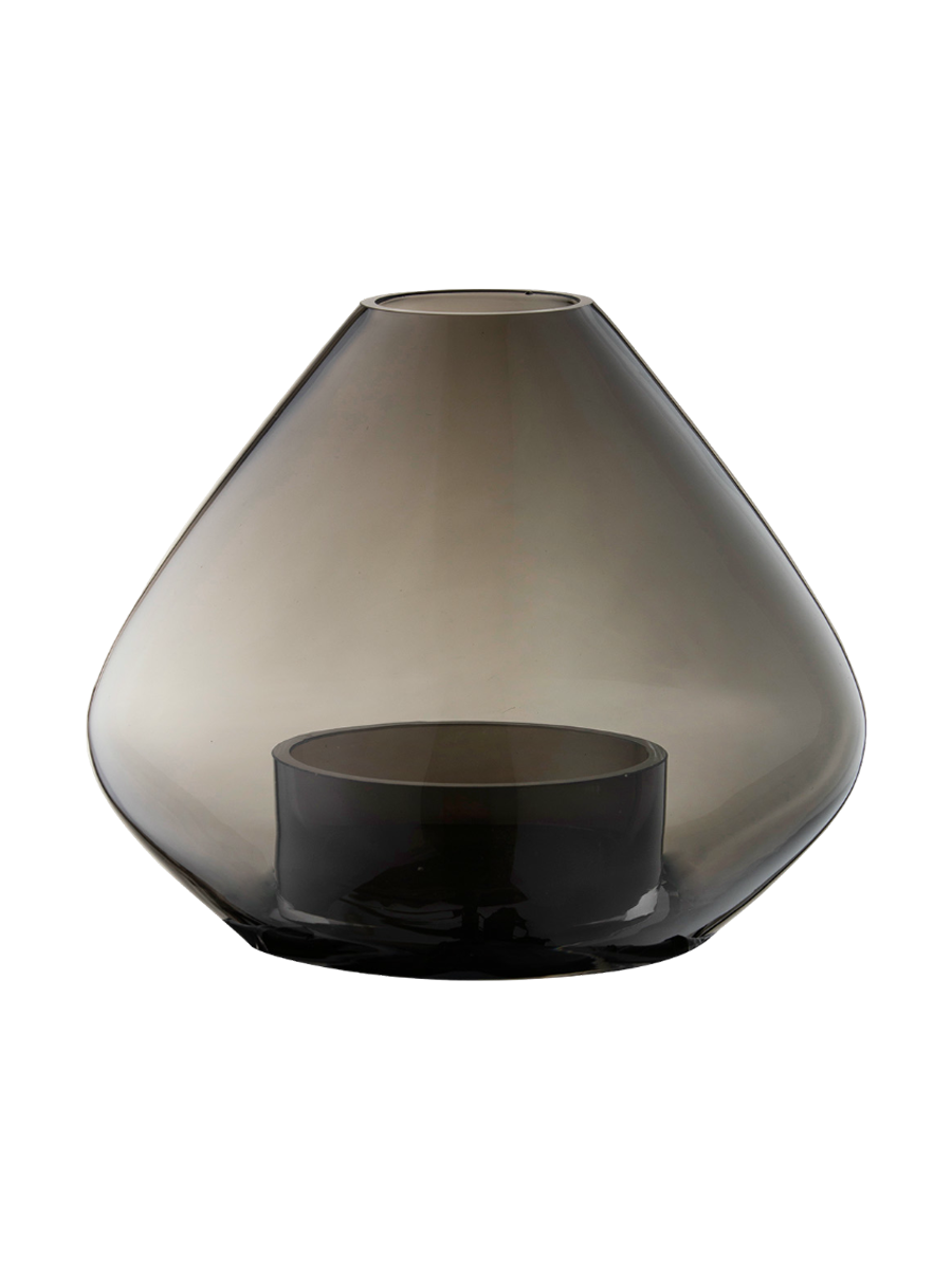 
Designer Vase & Hurricane Lamp "Uno" - Black - Ø 25.9 x 21 cm