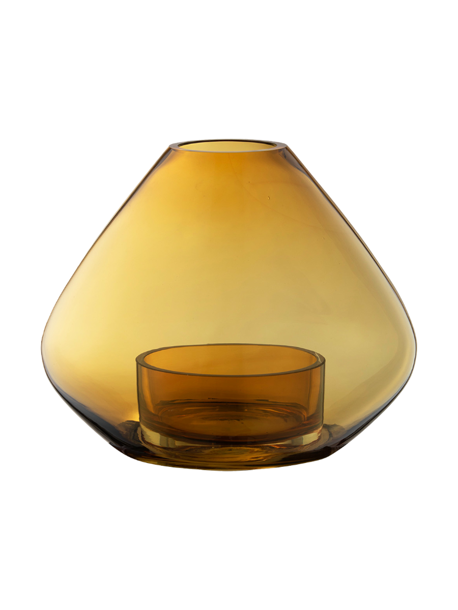 
Design Vase & Tealight Holder "Uno" - Amber - 14.5 x 11.5 cm diameter