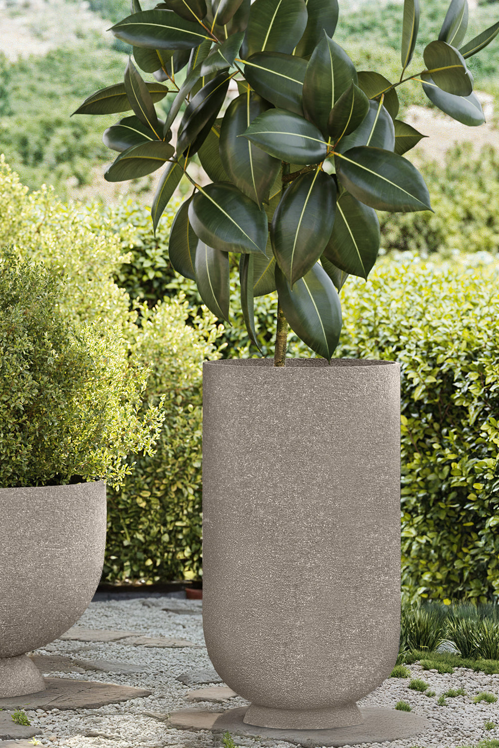 
Portavaso di design per interni/esterni „Terra“, sabbia - Ø 40 x 75 cm