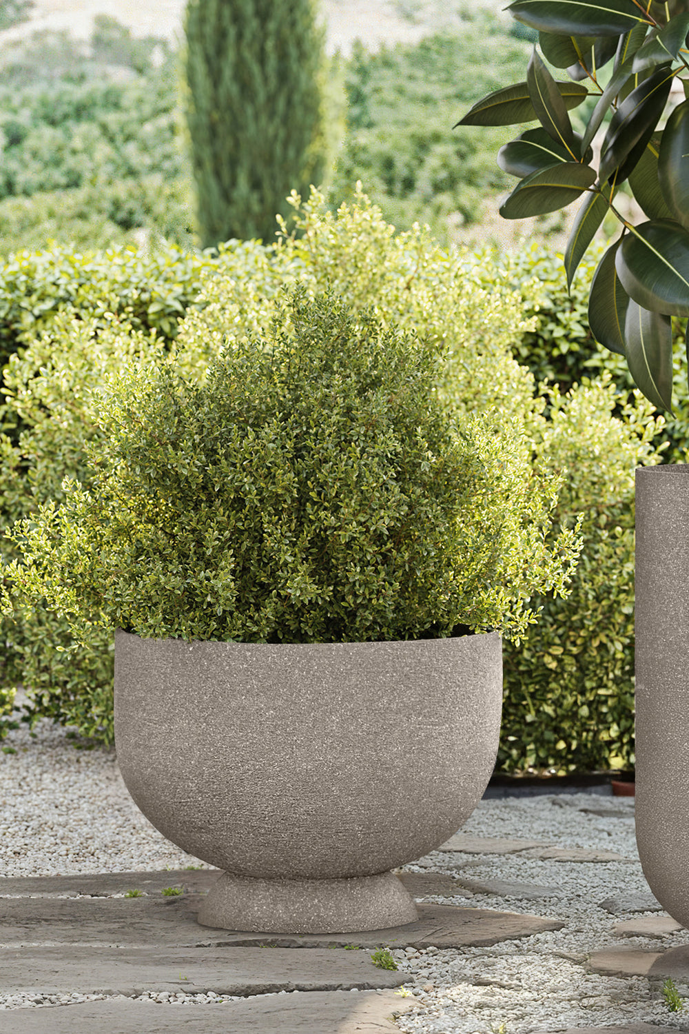 
Portavaso di design per interni/esterni „Terra“, sabbia - Ø 60 x 45 cm