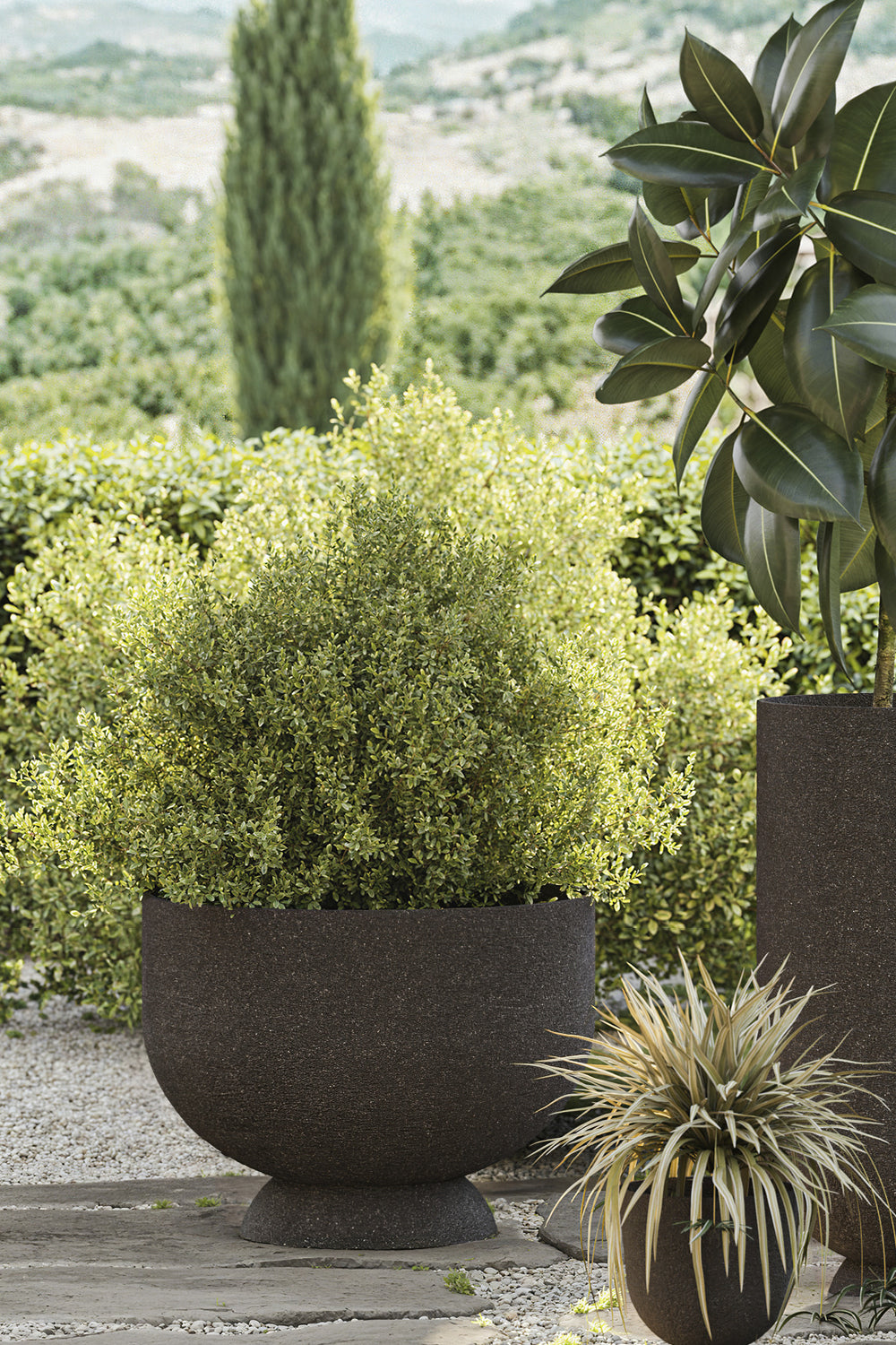
Indoor/Outdoor Designer Flower Pot "Terra", Java Brown - Ø 60 x 45 cm