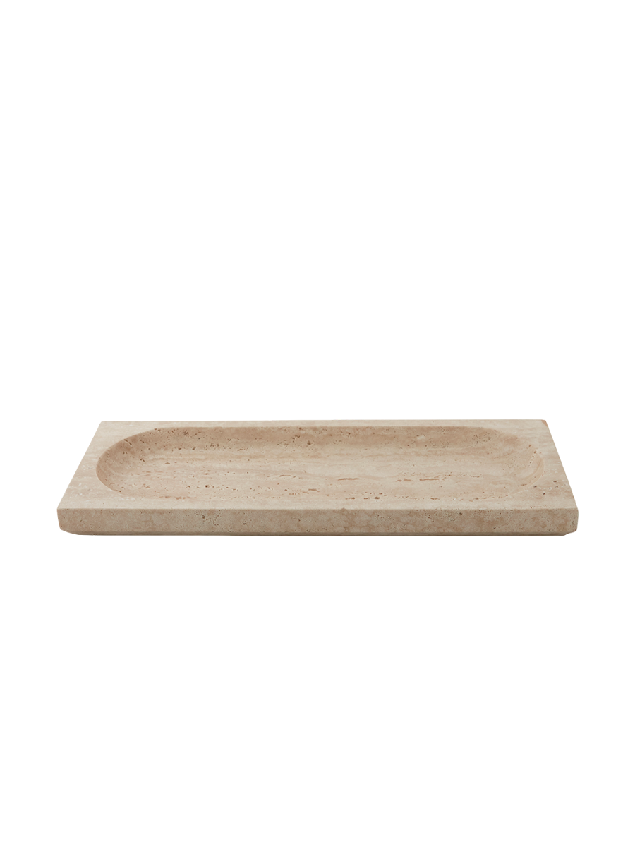 
Grand plateau design « Regina » en travertin - 40 x 16 cm