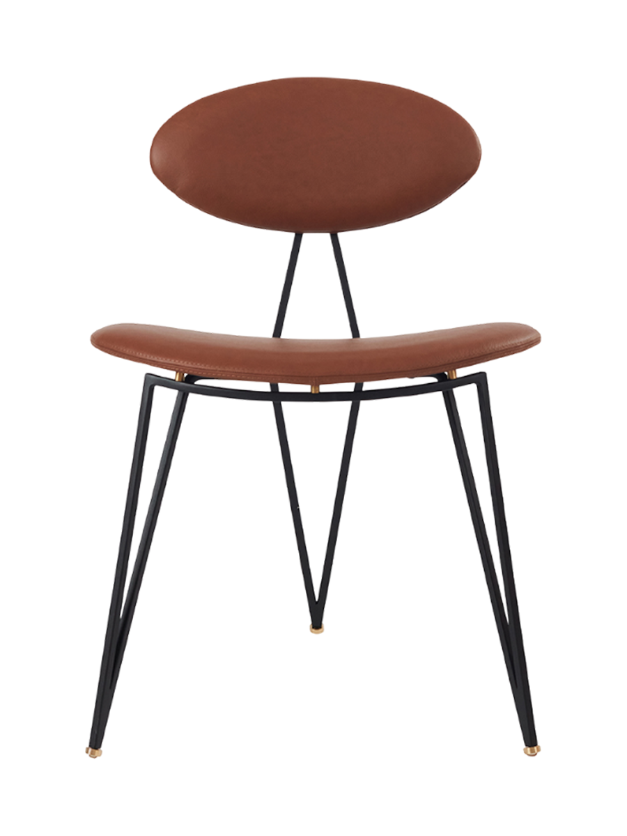 
Genuine Leather Design Chair "Semper" - Cognac