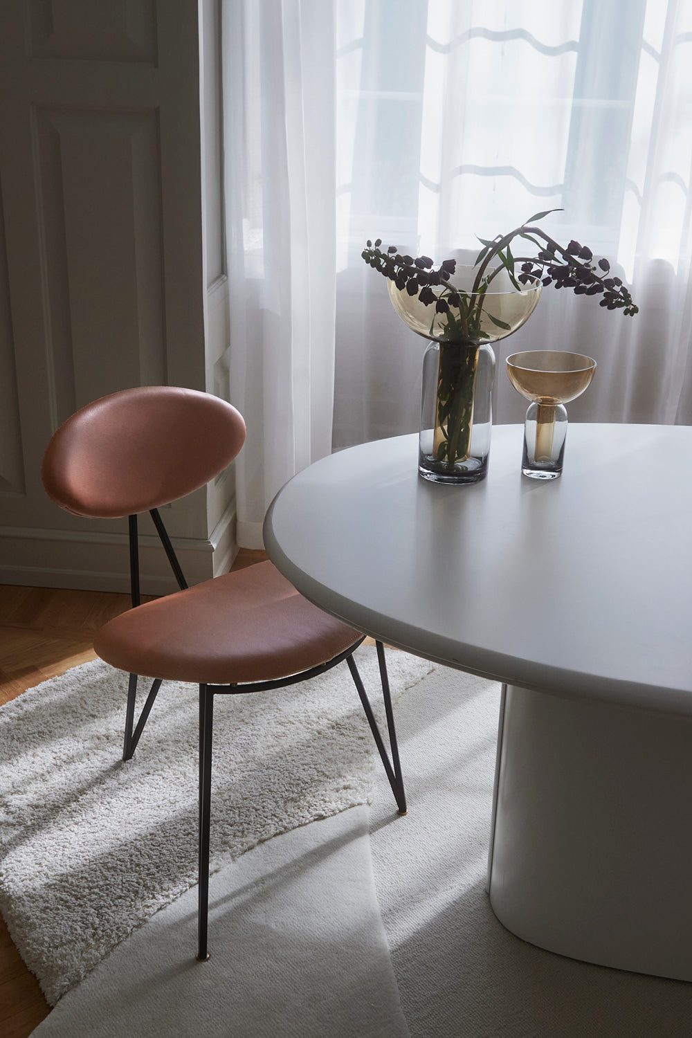 
Genuine Leather Design Chair "Semper" - Cognac