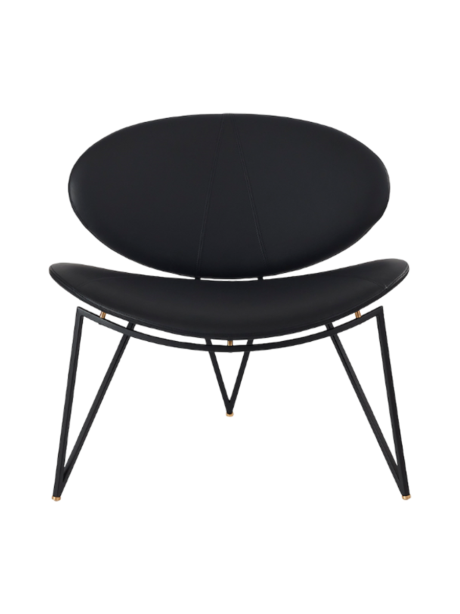 
Poltrona lounge di design in vera pelle „Semper“ - Nero