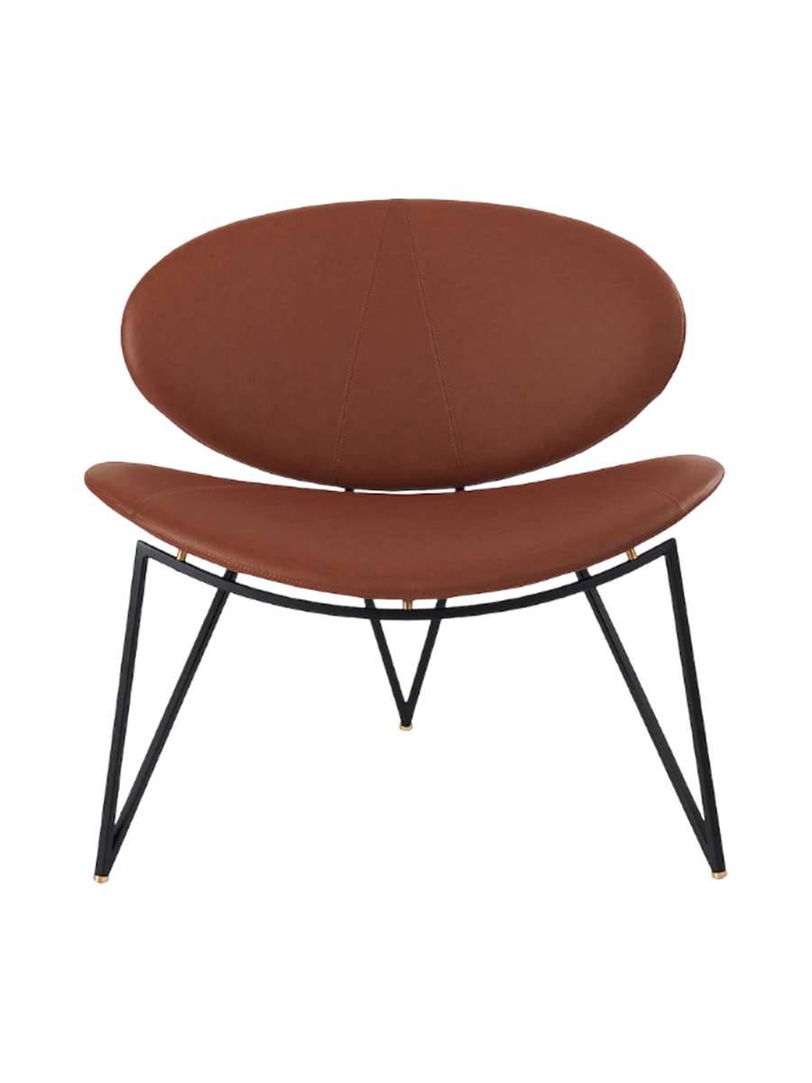 
Poltrona lounge di design in vera pelle „Semper“ - Cognac