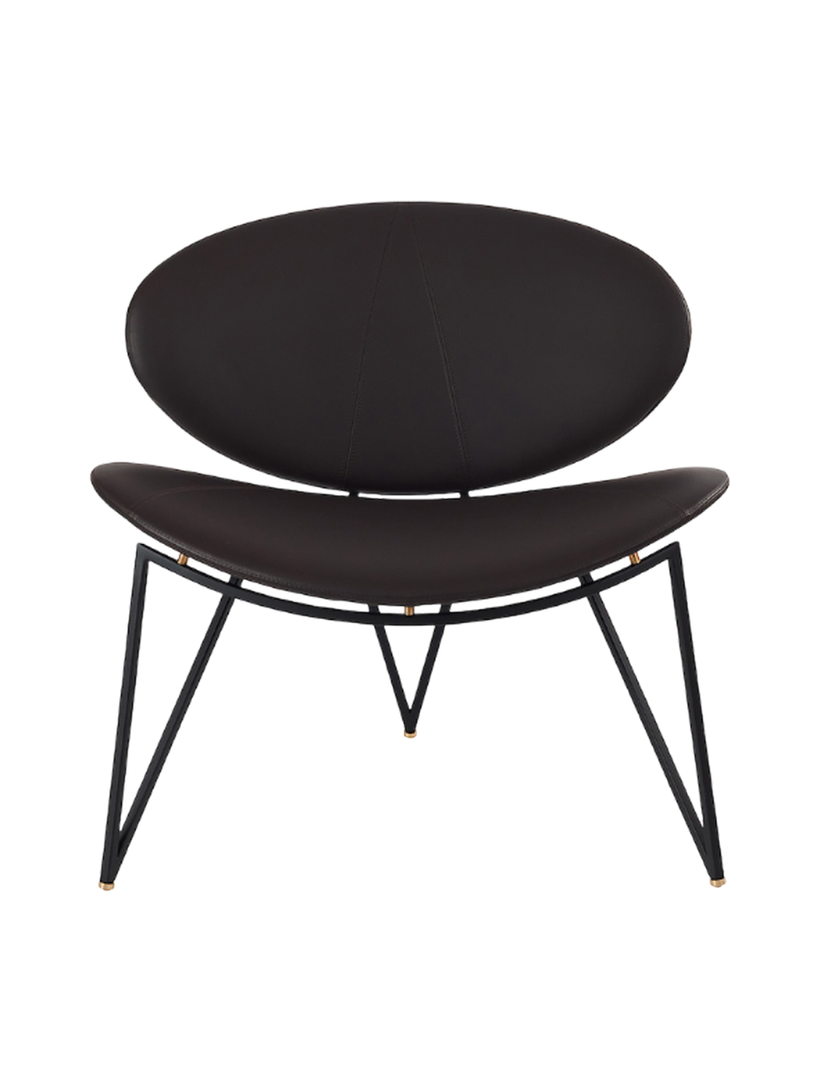 
Poltrona lounge di design in vera pelle „Semper“ - Java Braun