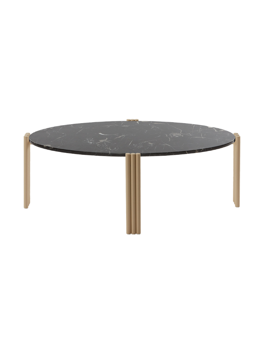 
Marble Design Side/Coffee Table "Tribus" Light Sand/Black - 92.4 x 47.6 cm