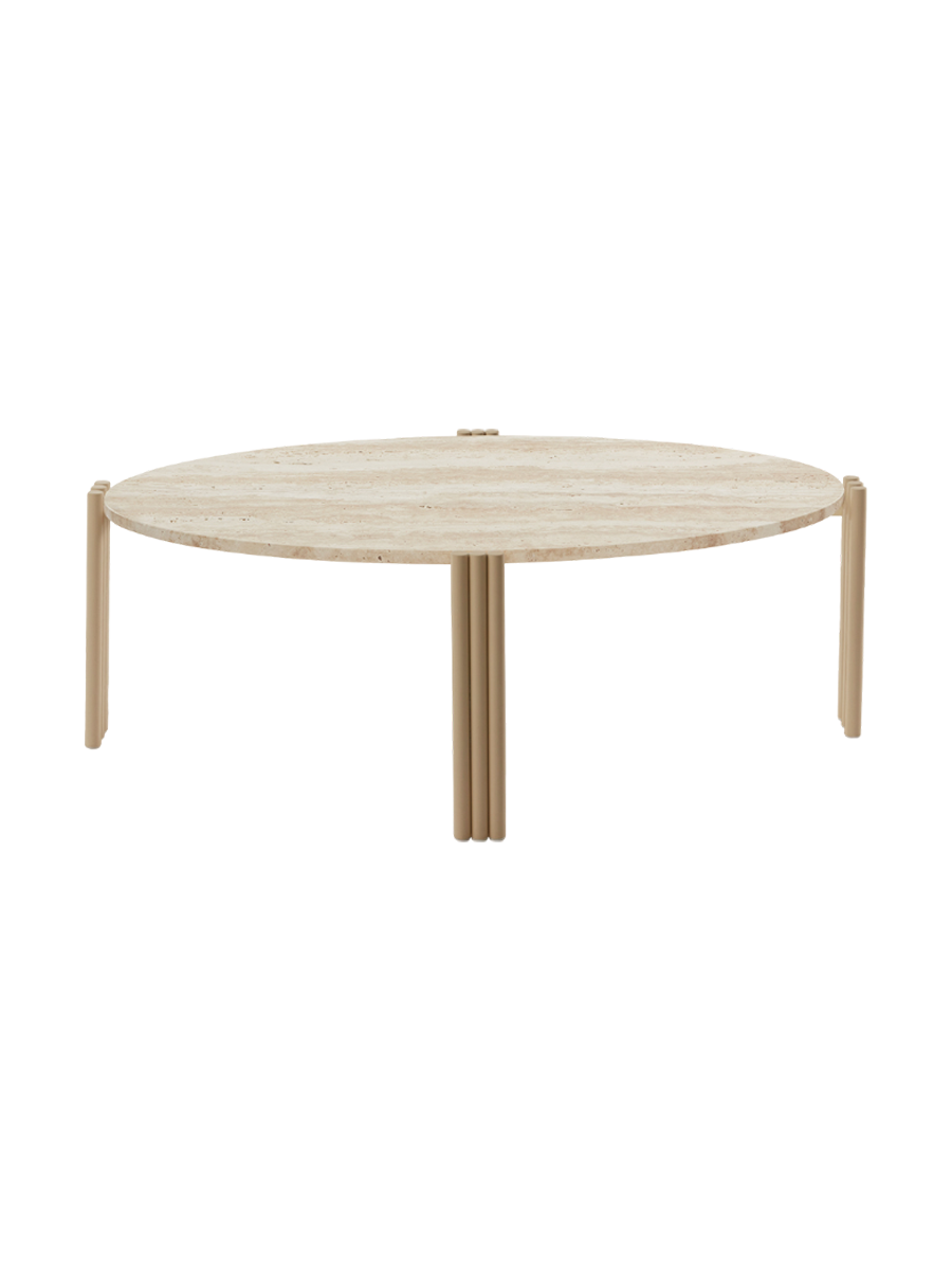 
Marble Design Side/Coffee Table "Tribus" Light Sand/Travertine - 92.4 x 47.6 cm