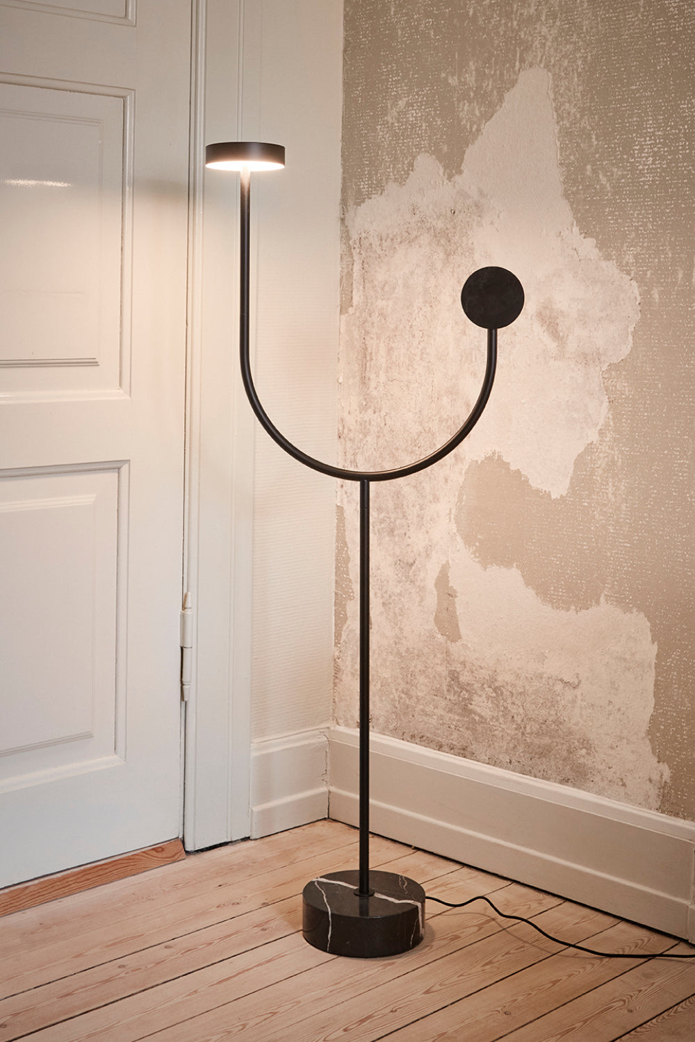 
LED Design Floor Lamp "Grasil" with Marble Base