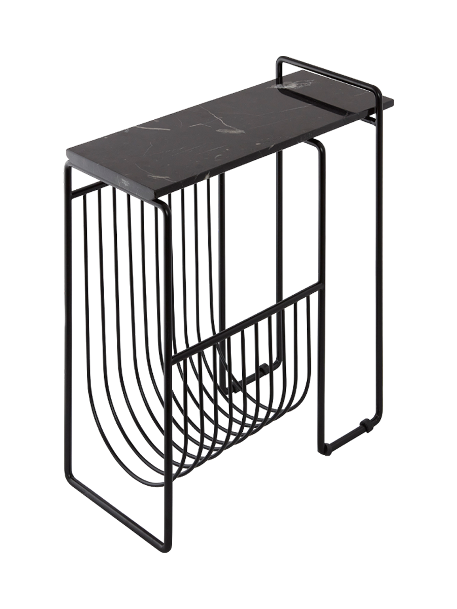 
Table d'appoint et porte-revues "Sino" au design marbre - Noir