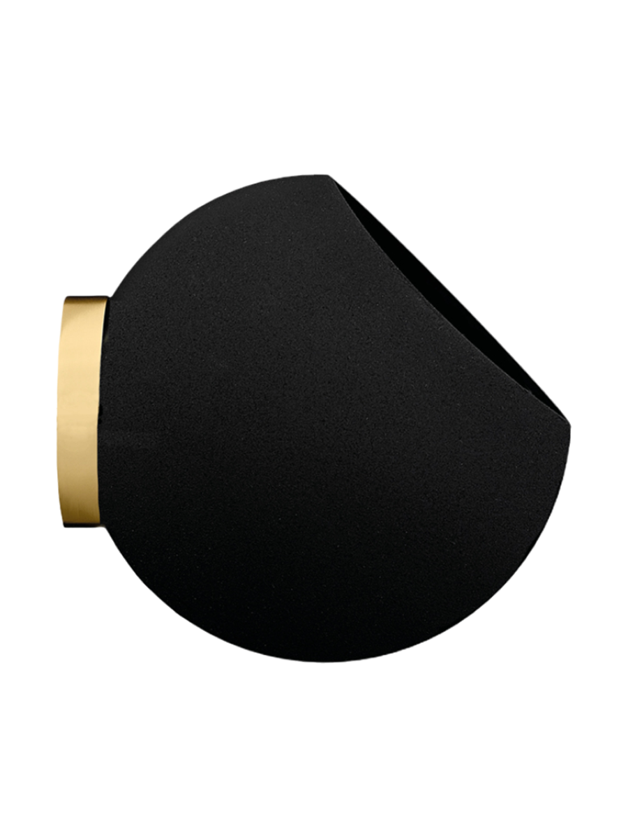 
Portavaso di design per interni/esterni con montaggio a parete „Globe“, nero/oro - Ø 17 x 15,4 cm