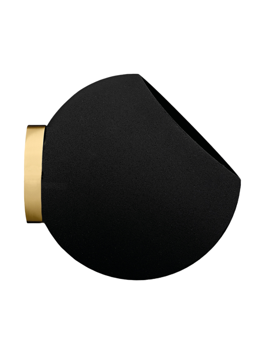 
Portavaso di design per interni/esterni con montaggio a parete „Globe“, nero/oro - Ø 21 x 18.8 cm
