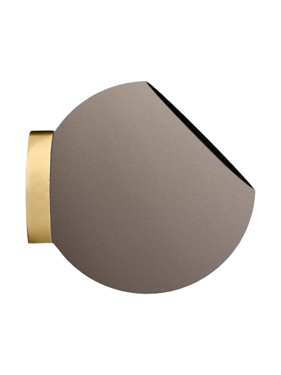 
Portavaso di design per interni/esterni con montaggio a parete „Globe“, tortora/oro - Ø 17 x 15,4 cm