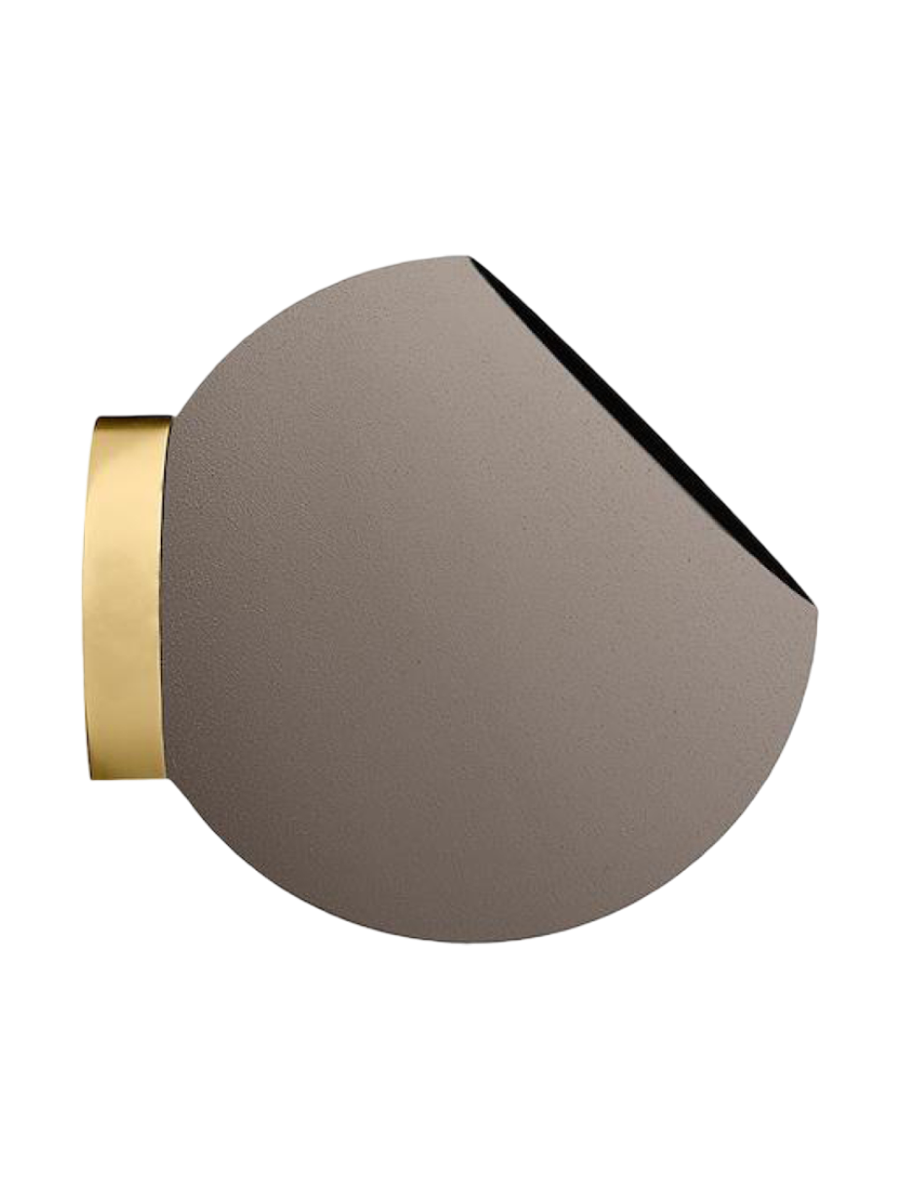 
Portavaso di design per interni/esterni con montaggio a parete „Globe“, tortora/oro - Ø 21 x 18.8 cm