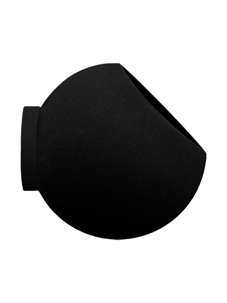 
Portavaso di design per interni/esterni con montaggio a parete „Globe“, nero - Ø 17 x 15,4 cm